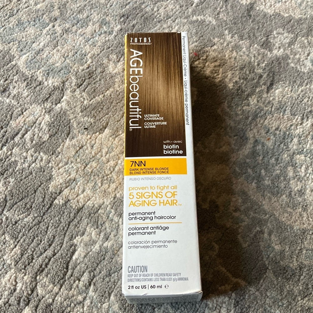 Zotos AgeBeautiful 7NN Dark Intense Blonde permanent anti-aging hair color 1 box